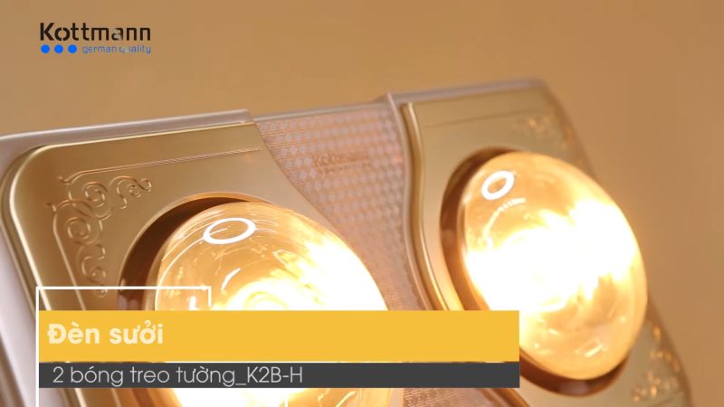 Đèn sưởi 2 bóng treo tường Kottmann – K2BH