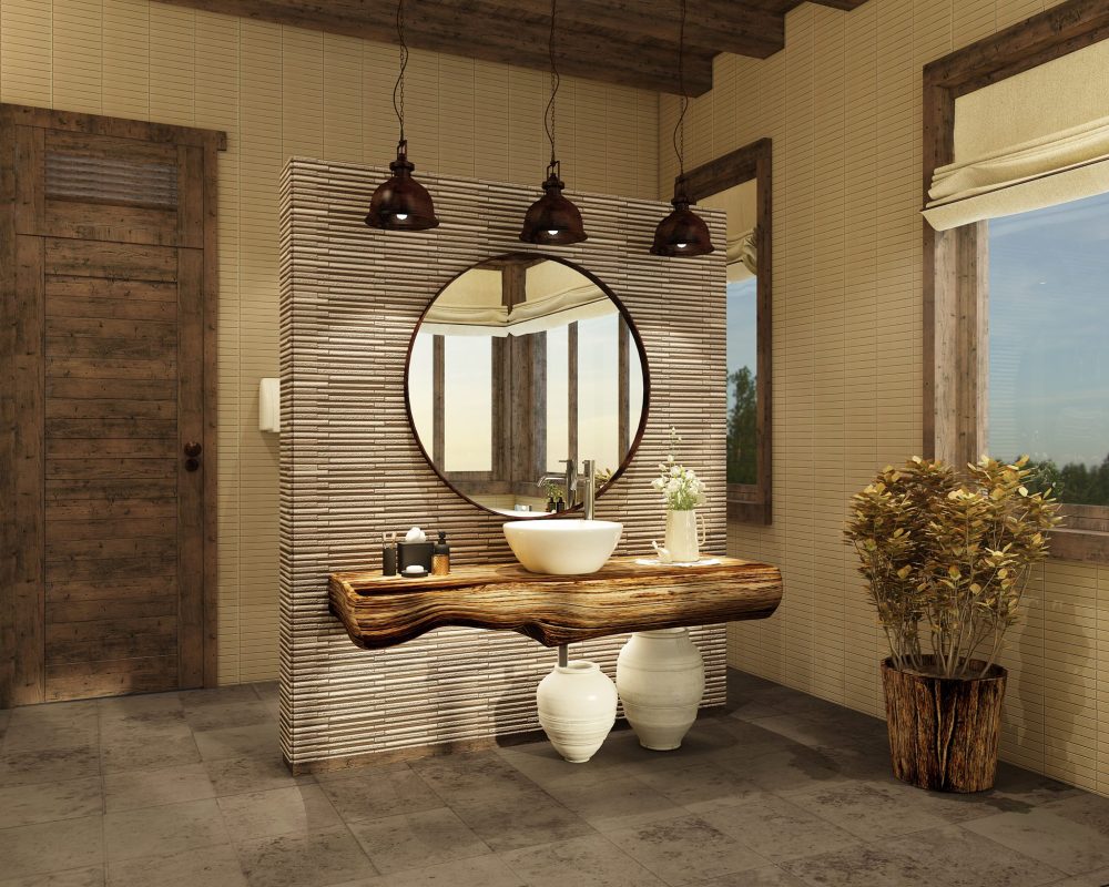 thiết kế phòng tắm gỗ